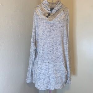 Rare Sol Angeles White/Gray /Blue Heathered Hooded Sweatshirt- Size Large